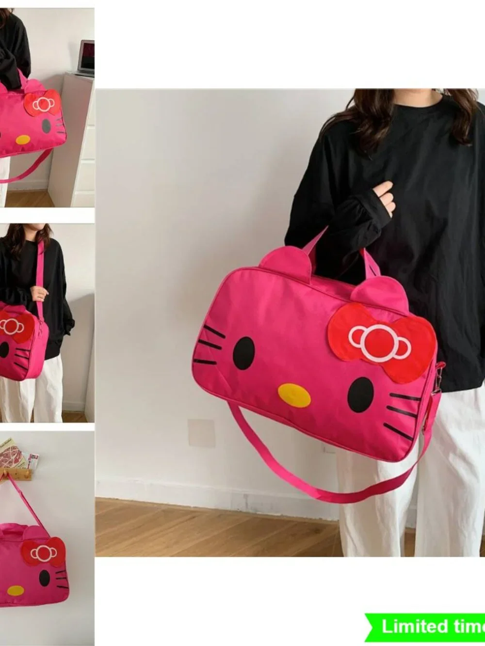 Large Capacity Cartoon Duffel Bag Portable Travel Messenger Bag